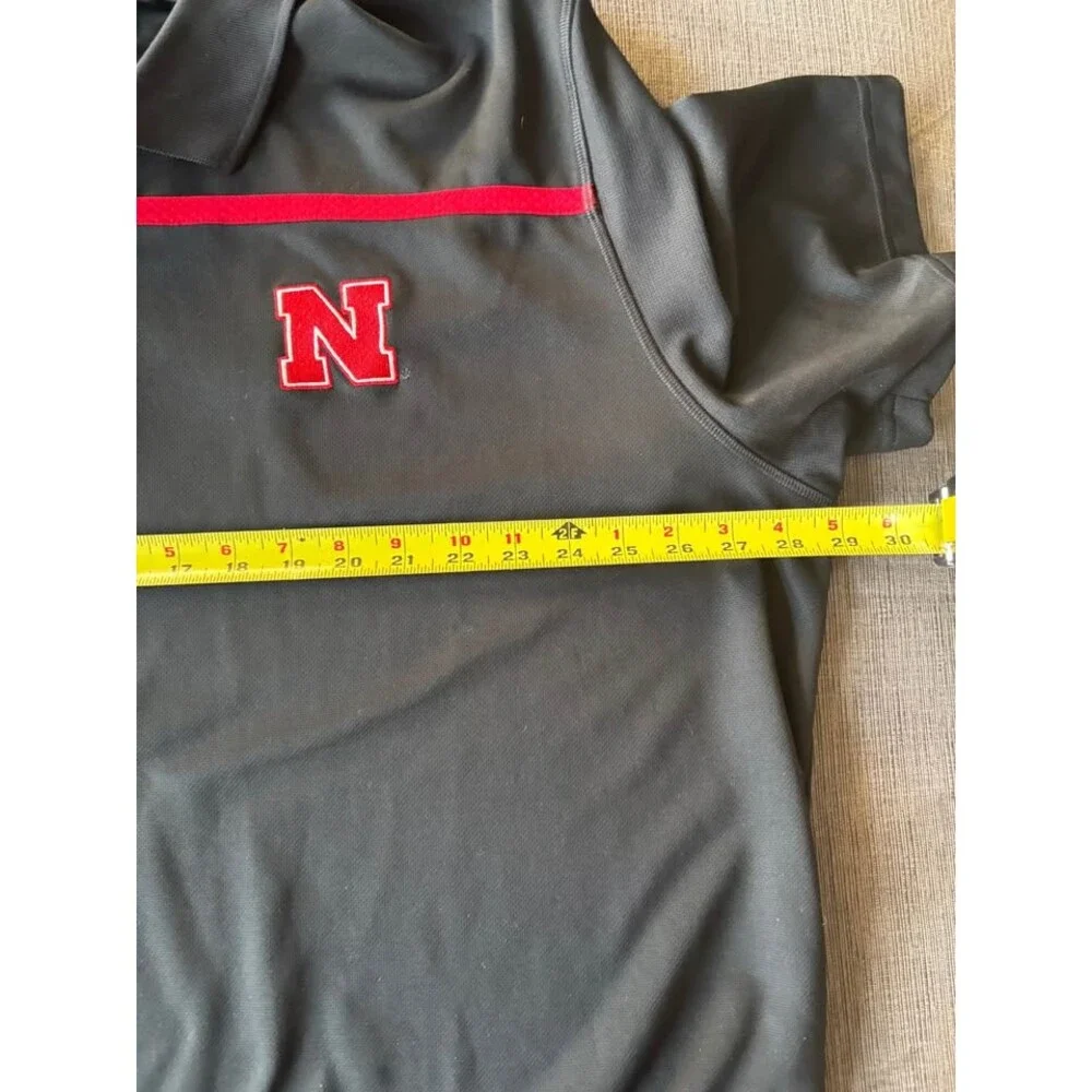 Adidas Nebraska Cornhuskers Men's Coaches Sideline Performance Polo Black Size 3